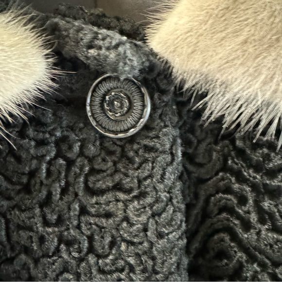 Vintage Astrakin Lepshire Black Curly Persian Lamb Wool Short Coat Mink … - Picture 9 of 16